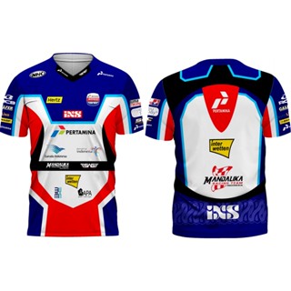 เสื้อยืด ลายทีมแข่ง Pertamina Mandalika Jersey ฟรีชื่อเพิ่ม