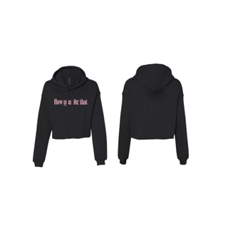 เสื้อครอป มีฮู้ด ลาย Blackpink How You Like That