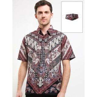 เสื้อเชิ้ตแขนสั้น ผ้าฝ้าย พิมพ์ลาย Krisna Batik Elton Sogan