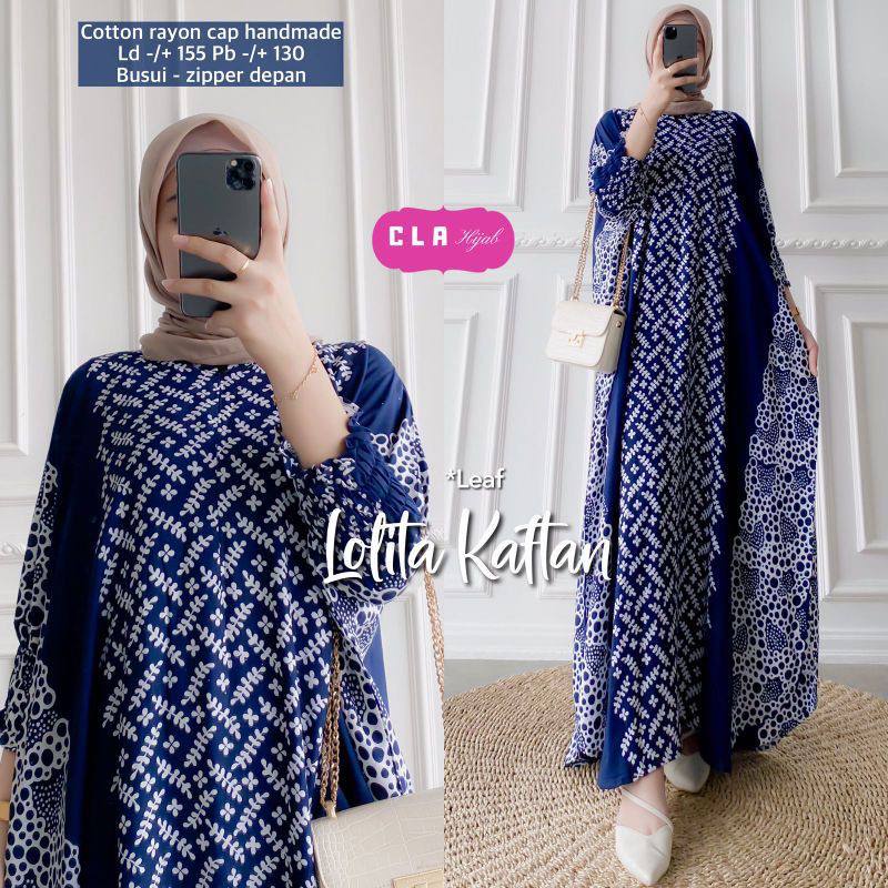 BILION KAFTAN LLITA DRESS SUPER JUMBO LD 180 STER BATIK BUSUI FRONT ZIPPER GAMIS RAYON BATIK COTTON