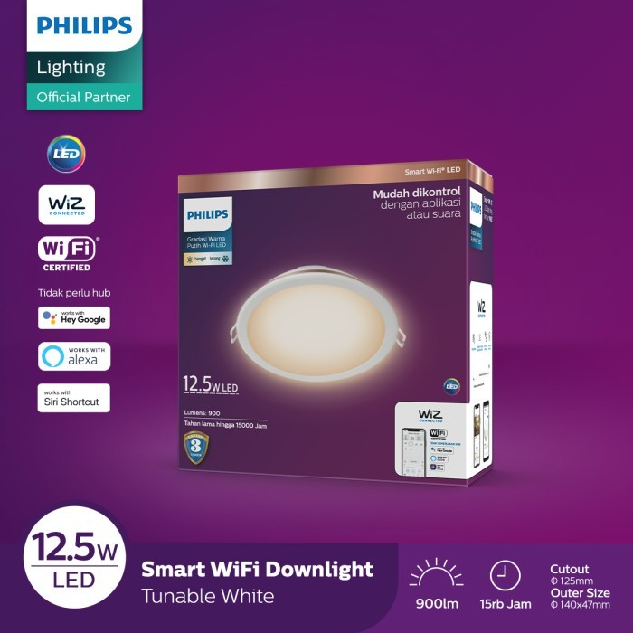 [สมาร ์ ท ] Philips Smart Wifi Led Downlight Bluetooth 12.5W - ปรับแต ่ งได ้ สีขาว [Lamp ]