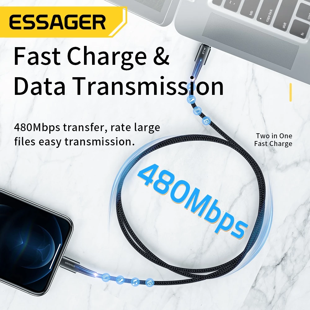 Essager สายชาร์จเร็ว 27W USB-C to Lightning PD 30W thumbnail 7