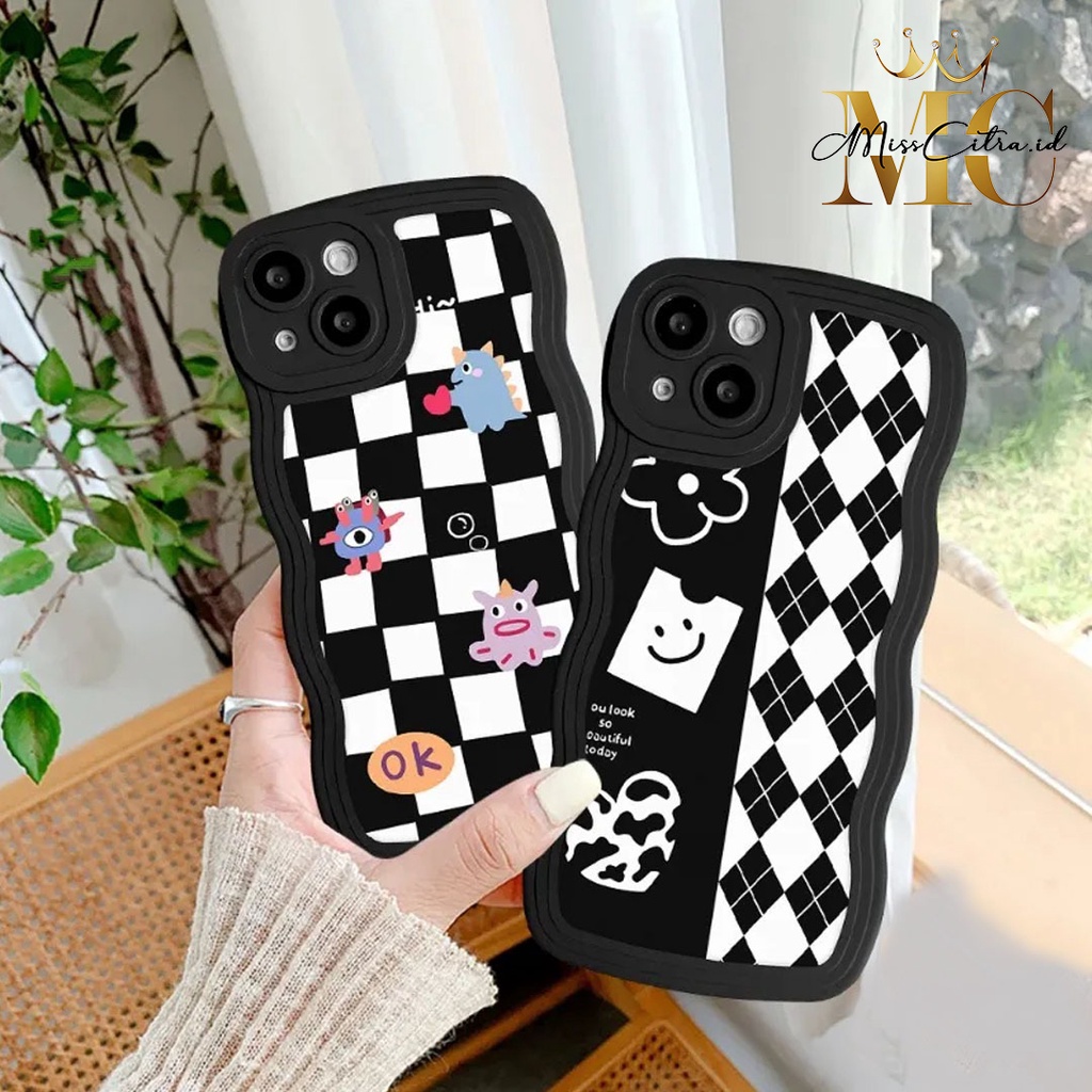 Ss804 SS805 เพชร GRID MOTIF WAVE SOFTCASE สําหรับ INFINIX SMART 5 6 PLUS ร้อน 9 10 11 12 12i 20i 20s