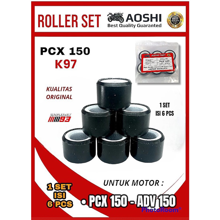 ชุดลูกกลิ้งน้ําหนักคุณภาพดั้งเดิม [AOSHI] K97 - PCX 150, ADV 150