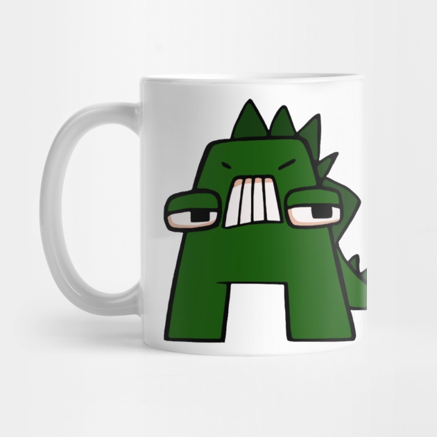 HIJAU Alphabet Lore A Dino Green Cup Mug