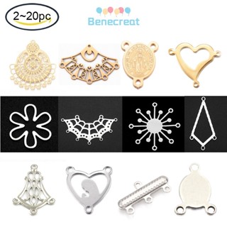 2pc~20pc  201 Stainless Steel Chandelier Component Links Flower Laser Cut Stainless Steel Color