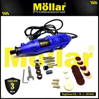 MOLLAR MG005B Mini Grinder Set 40 Pcs Bor Gerinda Tuner / Mesin Saja Packing Kardus dan Blister