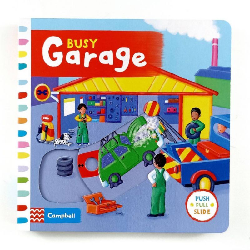 Campbell Busy Garage Pull Push Slide Board Book