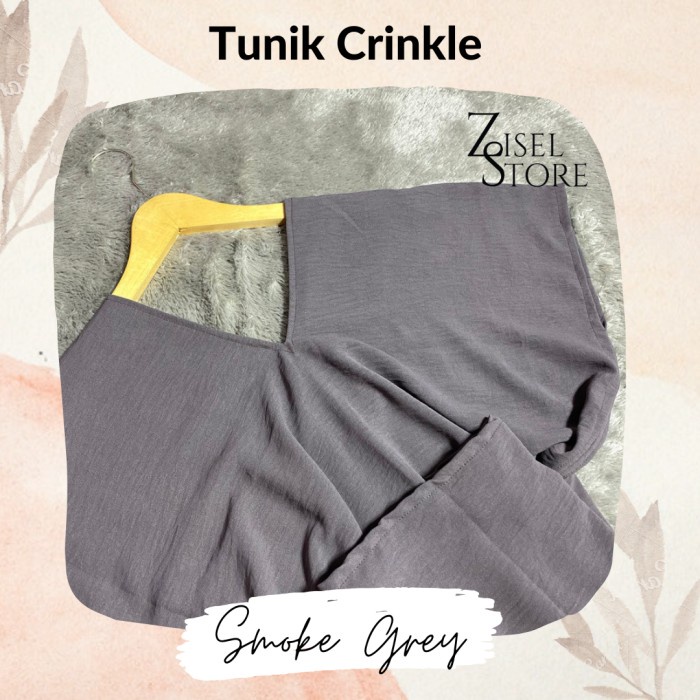 ชุดกามิส TUNIC LONG SQUARE NAGITA BLOUSE CRINKLE AIRFLOW - NAGITA SMOKEGRY N1E1