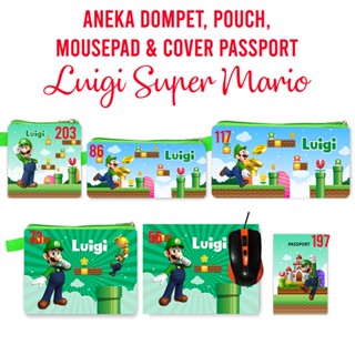 Luigi Super Mario กระเป๋าสตางค์ใบยาว ขนาดเล็ก ใส่หนังสือเดินทางได้