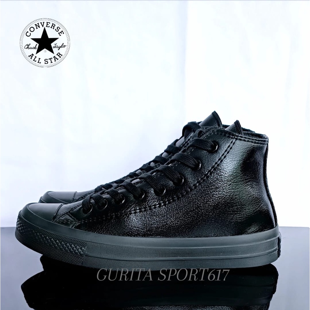 Converse รองเท้าหนังหุ้มข้อสูงสําหรับผู้ชาย | All Star Full Black