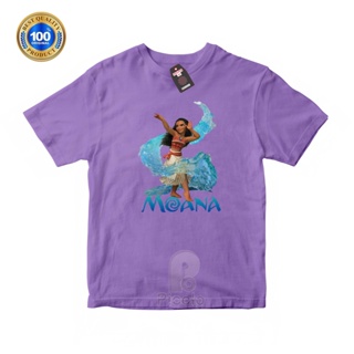 (ฟรีชื่อ) เสื้อยืด ผ้าฝ้าย พิมพ์ลายตัวละคร DISNEY MOANA สําหรับเด็ก