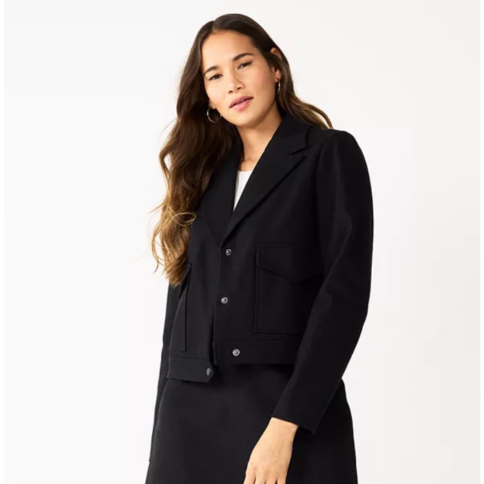 เสื้อแจ็คเก็ตครอป Ninew*st