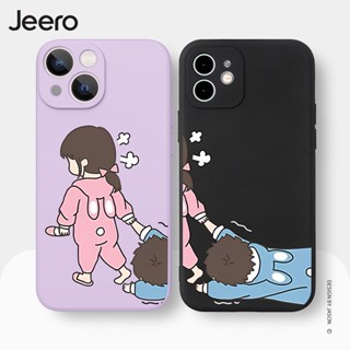 Jeero เคสคู่ เคสไอโฟน คู่รัก กันกระแทกซิลิโคนนุ่มการ์ตูนน่ารักตลก เคสโทรศัพท์ Compatible for iPhone 15 14 13 12 11 Pro Max SE 2020 X XR XS 8 7 6 6S Plus พลัส HFE2011