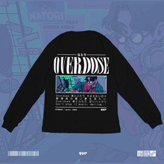 เสื้อแขนยาว อัลบั้มเดียว ลายการ์ตูนอนิเมะ natori Overdose Music Spotify Kaos Manga Baju Japan DJA