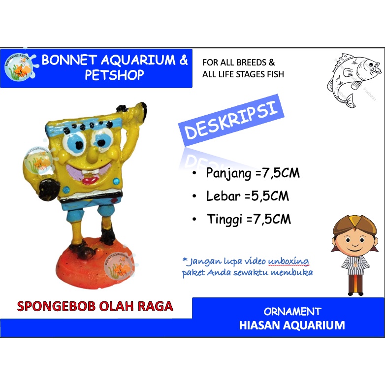 FIBER DECORATIVE TOY AQUARIUM SPONGEBOB SPORTS FIBER DECORATIVE AQUARIUM