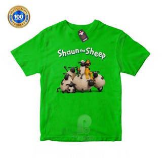 (ฟรีชื่อ) เสื้อยืด ผ้าฝ้าย พิมพ์ลายการ์ตูน SHAUN THE SHEEP UNISEX