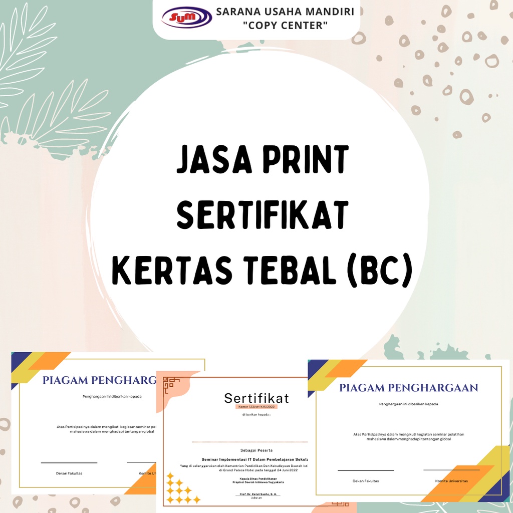 การพิมพ์certificates - SEMINAR CERTIFICATES - A4 & F4 SIZE A4