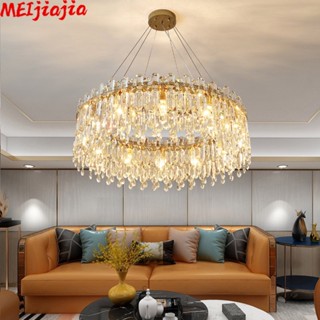 Meijiajia โคมไฟคริสตัล LED สไตล์โมเดิร์น สําหรับตกแต่งห้องนั่งเล่น ห้องนอน ห้องรับประทานอาหาร