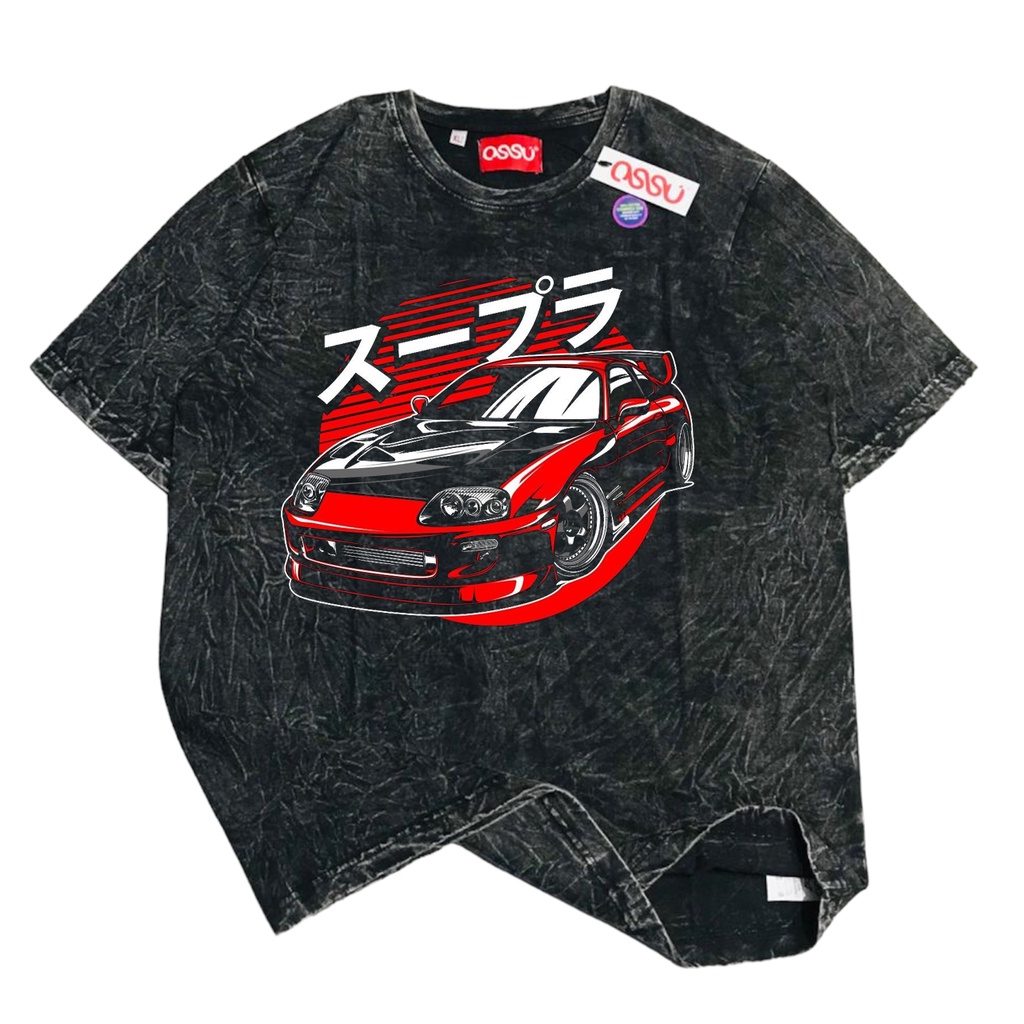 OSSU TSHIRT RACING JDM TOYOTA SUPRA MK4 สีดําซัก | เสื้อยืด OVERSIZE REGULAR RACING