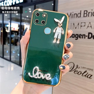 เคสโทรศัพท์สําหรับ Realme C21Y C25Y C21 C25 C25S C12 C15 Narzo 30A 20มือถือแบบนิ่ม กันกระแทก ลายกระต่าย หรูหรา