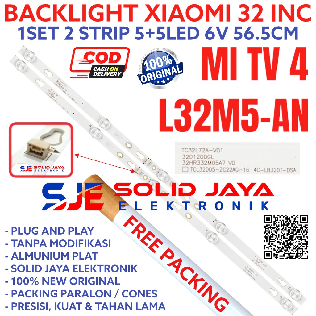 BACKLIGHT LED TV XIAOMI 32 INC L32M5-AN L32M5 AN MI4A XIAO MI TV 4A MITV4A MITV4 A MI TV 4 A MI 4A M