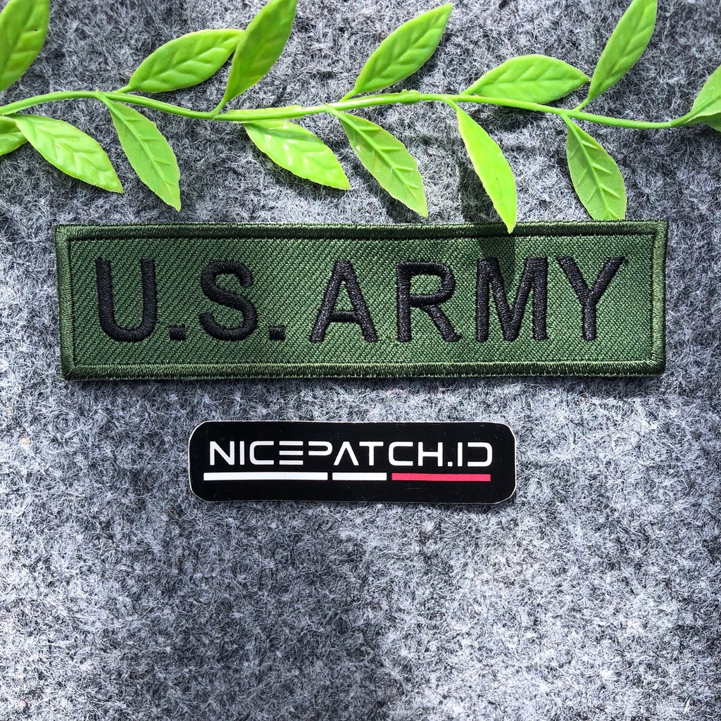 US Writing Patch Army Fon สีเขียวสีดําปักสัญลักษณ์สามารถเย็บสามารถรีดได้