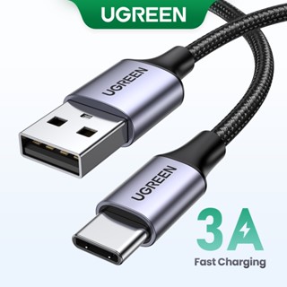 Ugreen 3A Type C สายชาร์จโทรศัพท์ ไนล่อน ชาร์จเร็ว 3A QC3.0 USB Type C ที่ชาร์จ สําหรับ Xiaomi Realme Samsung