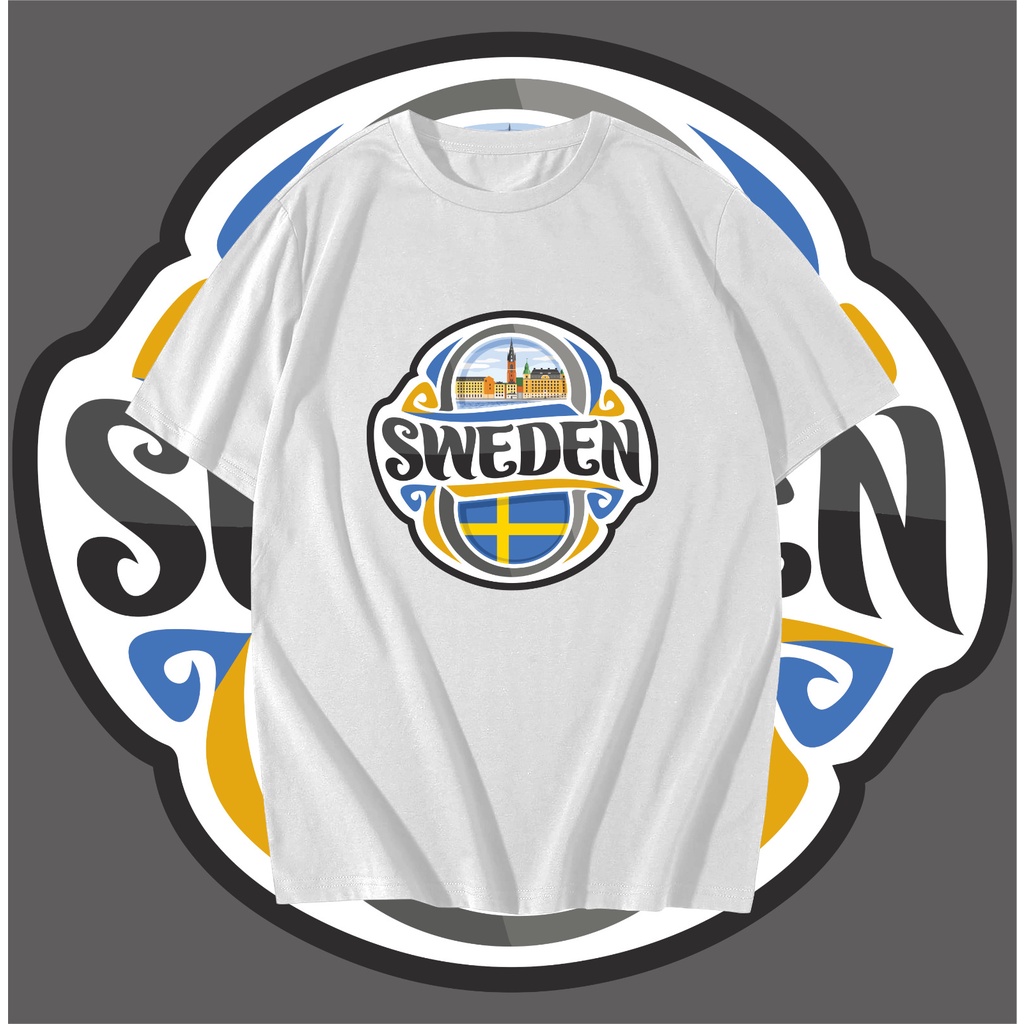 เสื้อยืด SWEDEN พร้อมฉลากเปิดสําหรับ SOUVENIR - SWEDEN TSHIRT SOUVENIR