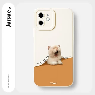 JURSUE เคสคู่ เคสไอโฟน คู่รัก กันกระแทกซิลิโคนนุ่มน่ารักตลก เคสโทรศัพท์ สีดำ Compatible for iPhone 17 Air 16 15 14 13 12 11 Pro Max SE 2020 X XR XS 8 7 Plus พลัส Y3065