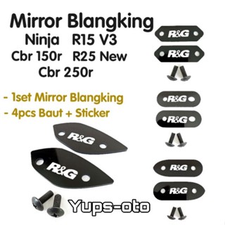 ฝาครอบกระจกมองหลังรถจักรยานยนต์ แบบสติกเกอร์อะคริลิค หนา 3 มม. สีดํา สําหรับ NINJA CBR R15V3 R25 CBR150 CBR250 NINJA 250FI ZX25 R15 V3 R25 Dll