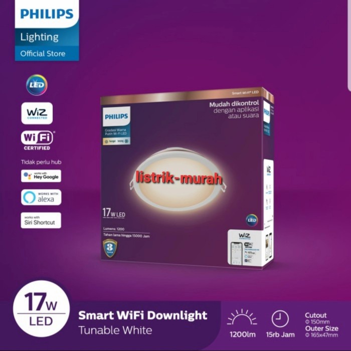 [สมาร ์ ท ] Philips Smart Led Wi Fi Wifi Downlight 17W 17Watt 17Watt D150 6W [Lamp ]