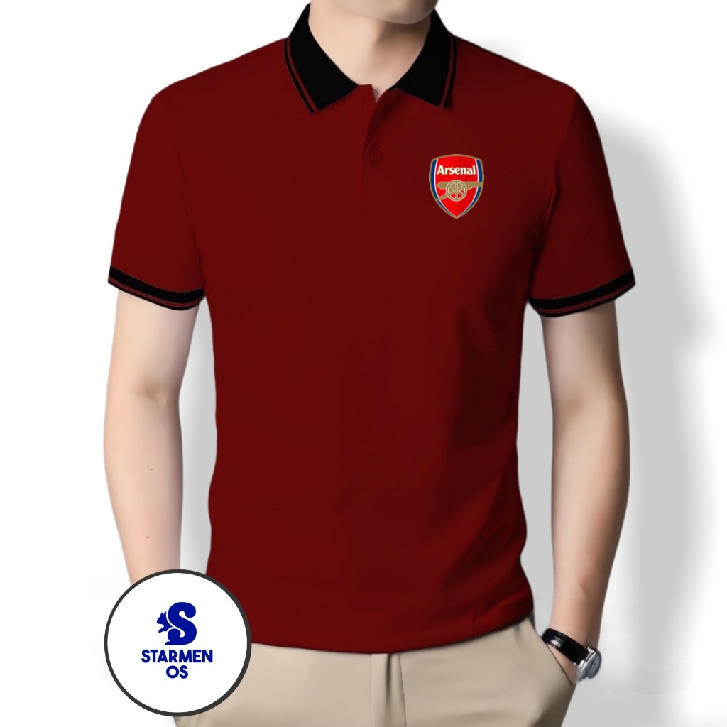 Wangki เสื้อโปโลผู้ชายเสื้อยืด Top Wangki Collar Big List ARSENAL LOGO