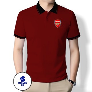  เสื้อยืดโปโล คอปก พิมพ์ลายโลโก้ ARSENAL ขนาดใหญ่ สําหรับผู้ชาย