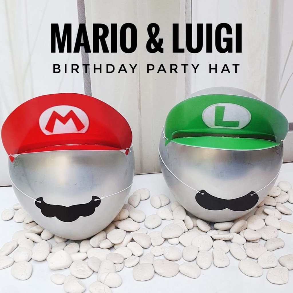 Mario Bros Hat Party Peach Luigi Crown มงกุฎวันเกิด Party Crown