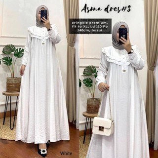 Asma DRESS WD M L XL XXL Get Womens GAMIS (ไม่รวม HIJAB) ชุดเดรสสั้น เรียบง่าย หรูหรา สีขาว สําหรับผู้หญิง 2023