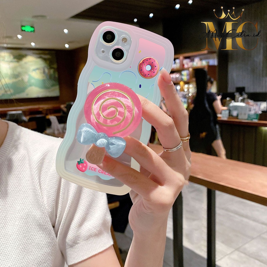 SS275 SOFTCASE MOTIF ICE CREAM POP SOCKET CANDY สําหรับ XIAOMI REDMI 4A 5A 6A 8 8A 9A 9C 10A 10C 10 