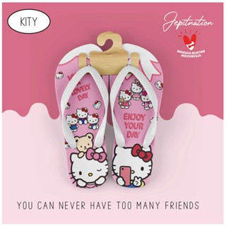 [Flip Flops] รองเท้าแตะฟองน้ํา ลําลอง ลาย Hello Kitty เหมาะกับเดินชายหาด สําหรับผู้ใหญ่ ผู้หญิง