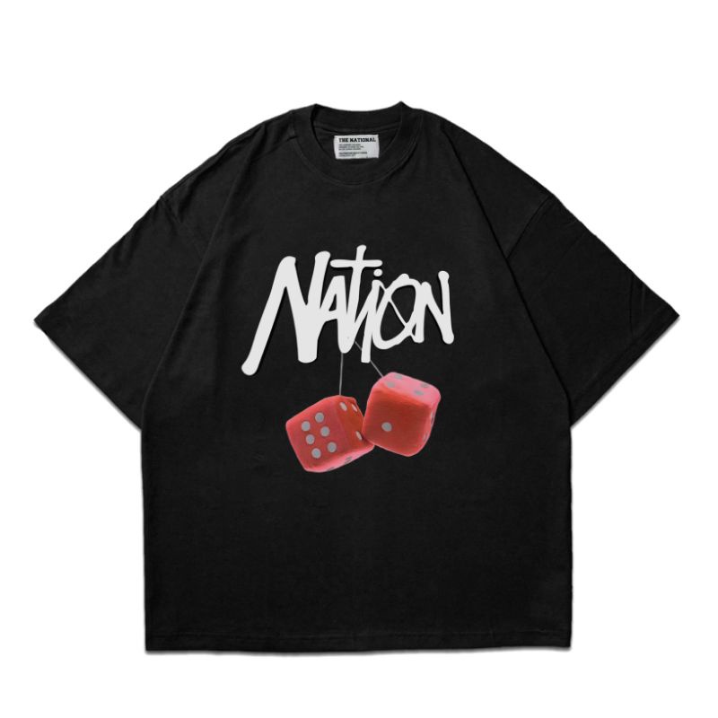 Thenational เสื้อยืด Oversize Dice Black