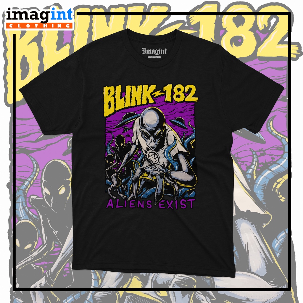 Blink 182 เสื้อยืด alient exist / เสื้อยืด blink / เสื้อยืดวง / blink 182 เสื้อยืด distro เพลง