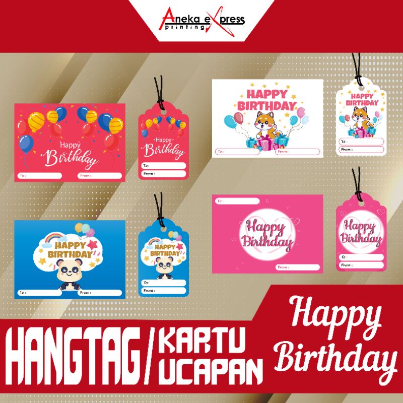 BIRTHDAY HANGTAG / การ์ด GREETING HAPPY BIRTHDAY HANGTAG / การ์ดวันเกิด / การ์ดรับวันเกิด HAPPY / กา