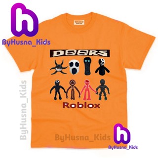 Roblox DOORS เสื้อยืดเด็ก ROBLOX DOOR DOORS UNISEX เด็กวัยหัดเดิน วัสดุพรีเมี่ยม