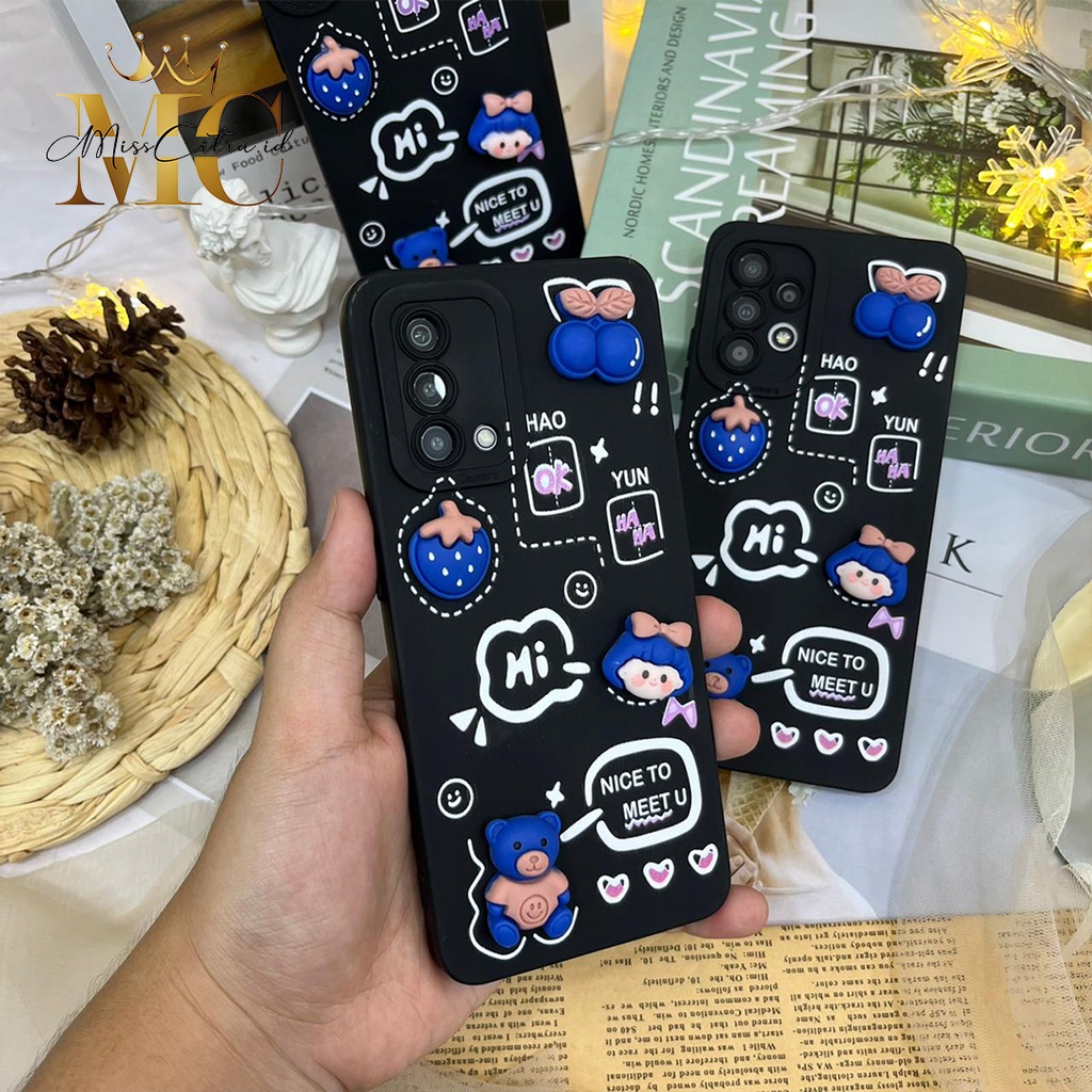 SS098 3D CHERRY BEAR MOTIF SILICONE SOFTCASE สําหรับ XIAOMI REDMI 4A 5A 5 + 6 6A 6X 7 7A 8 8A 9 9 9A