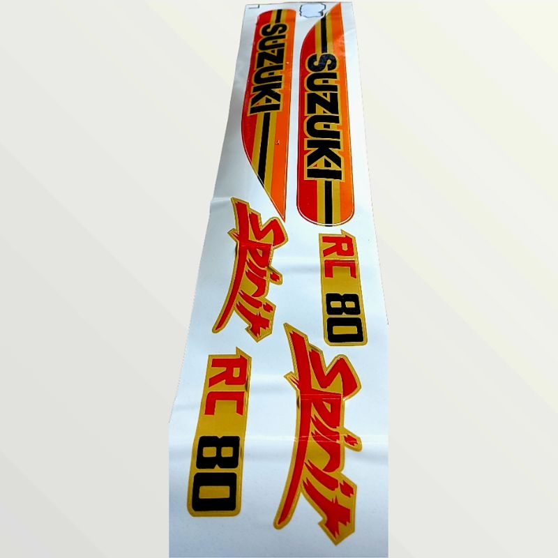 MERAH Striping สติ๊กเกอร์ suzuki RC 80 LIS MOTOR rc 80 spirit สีส้มทองสีแดงวานิชทนพิมพ์ตัด