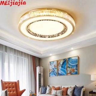 Meijiajia โคมไฟเพดาน LED คริสตัล สไตล์โมเดิร์น เรียบง่าย สําหรับตกแต่งห้องนอน ห้องนั่งเล่น ร้านอาหาร