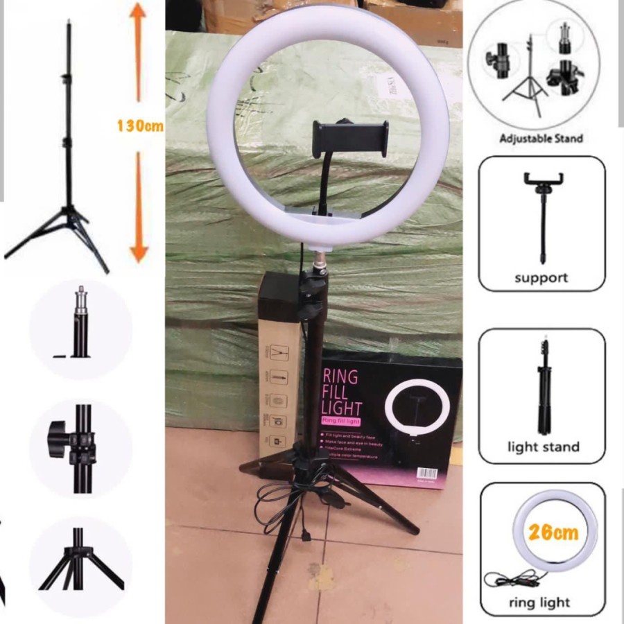 JG TRIPOD 1.3 เมตร + RINGLIGHT 26 ซม. TIKTOK LIVE RING LIGHT