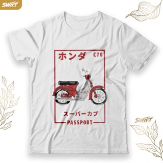 เสื้อยืด ลายหนังสือเดินทาง Kaos C70 Honda Super Cub BAJU DISTRO