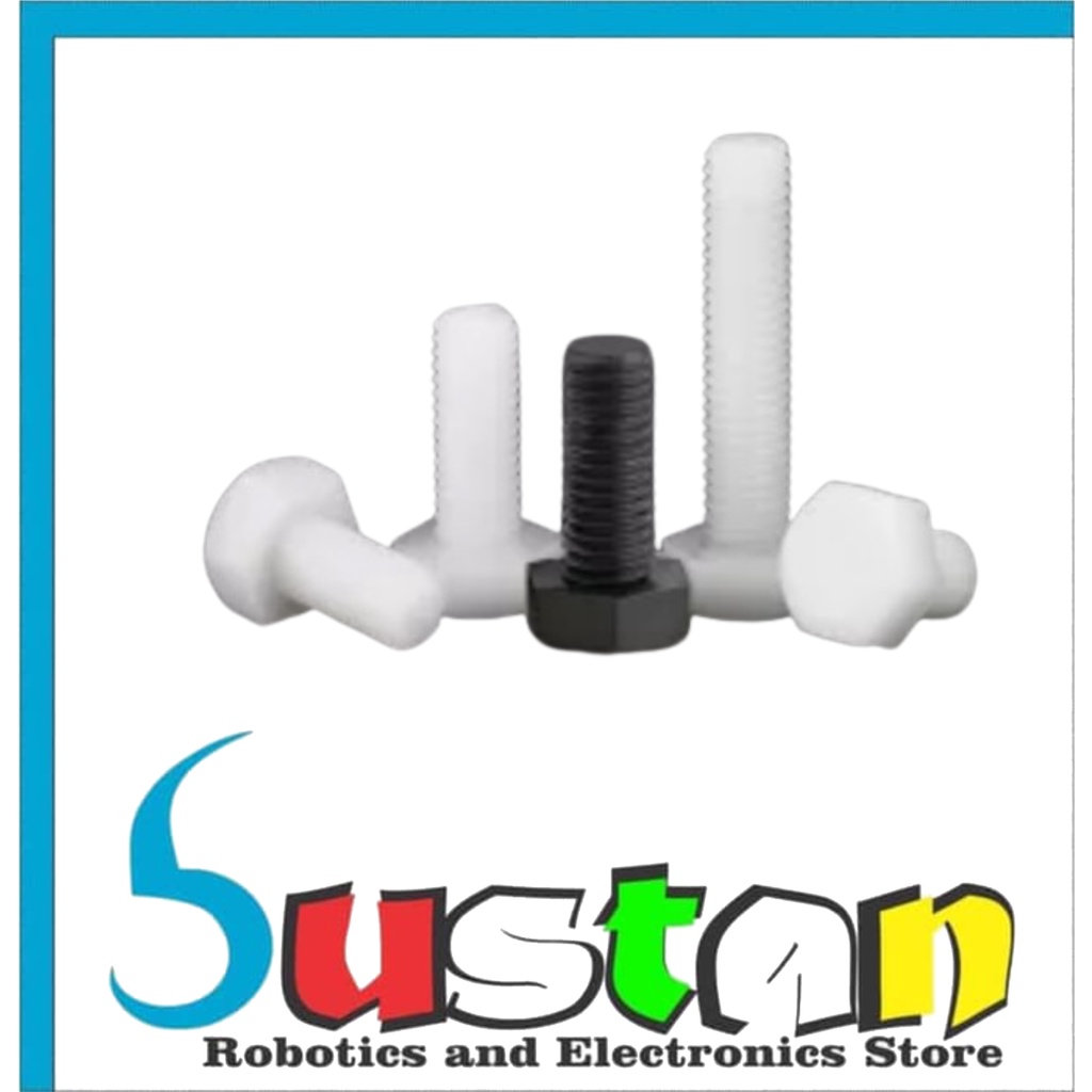 BOLT NYLON HEX M6X25 MM SCREW HEXAGONAL BOLT M6 HIGH 25MM 2.5 CM