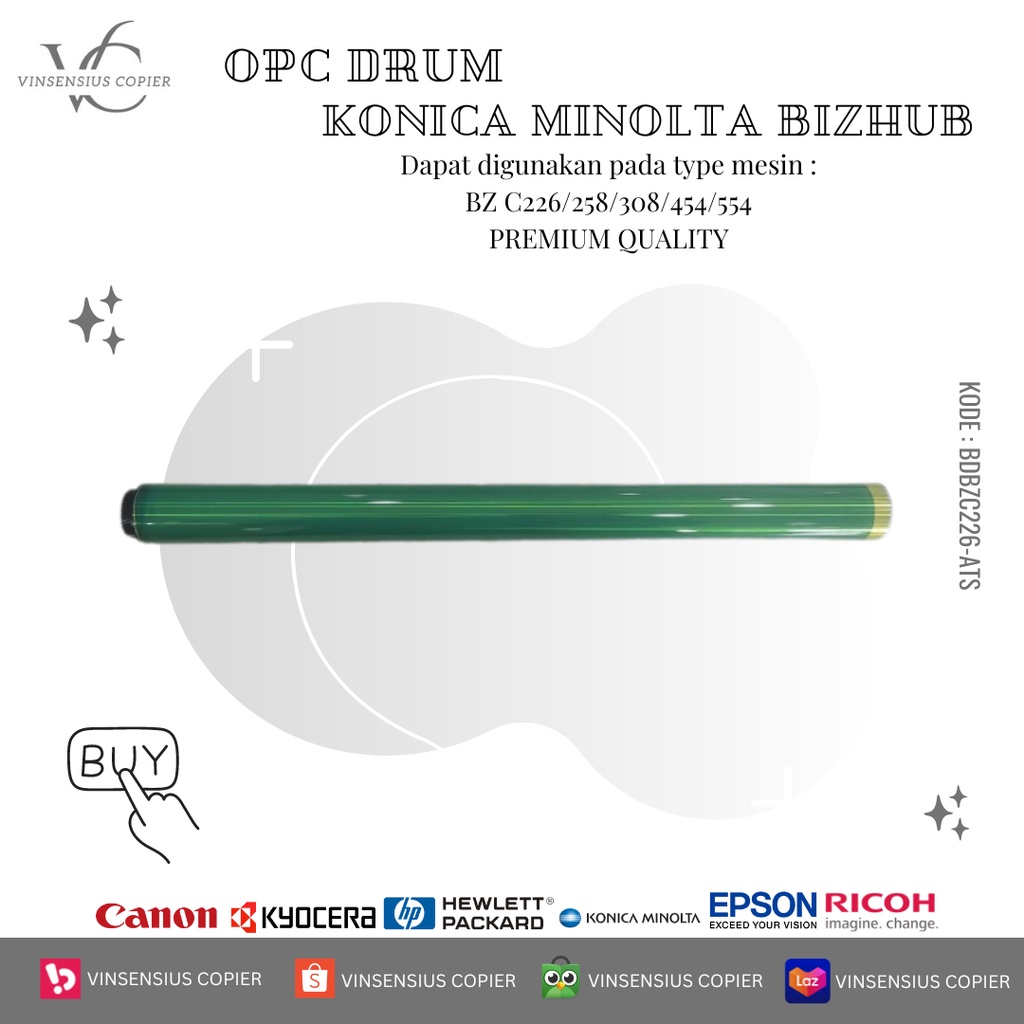 กลอง OPC KONICA MINOLTA BIZHUB C226/258/308/454/554 คุณภาพระดับพรีเมียม