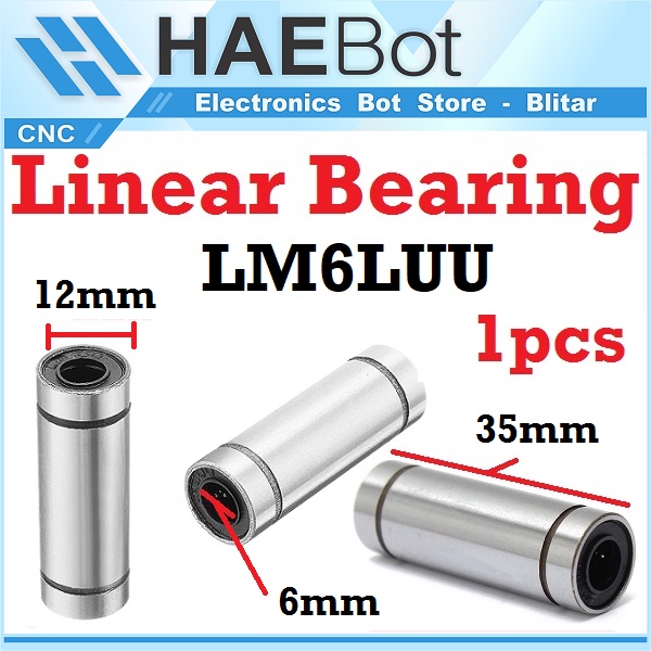 [HAEBOT] LM6LUU Linear Motion Bearing Bushing 6mm CNC 3D Mechanical Printer Machine Slider Axis Smoo